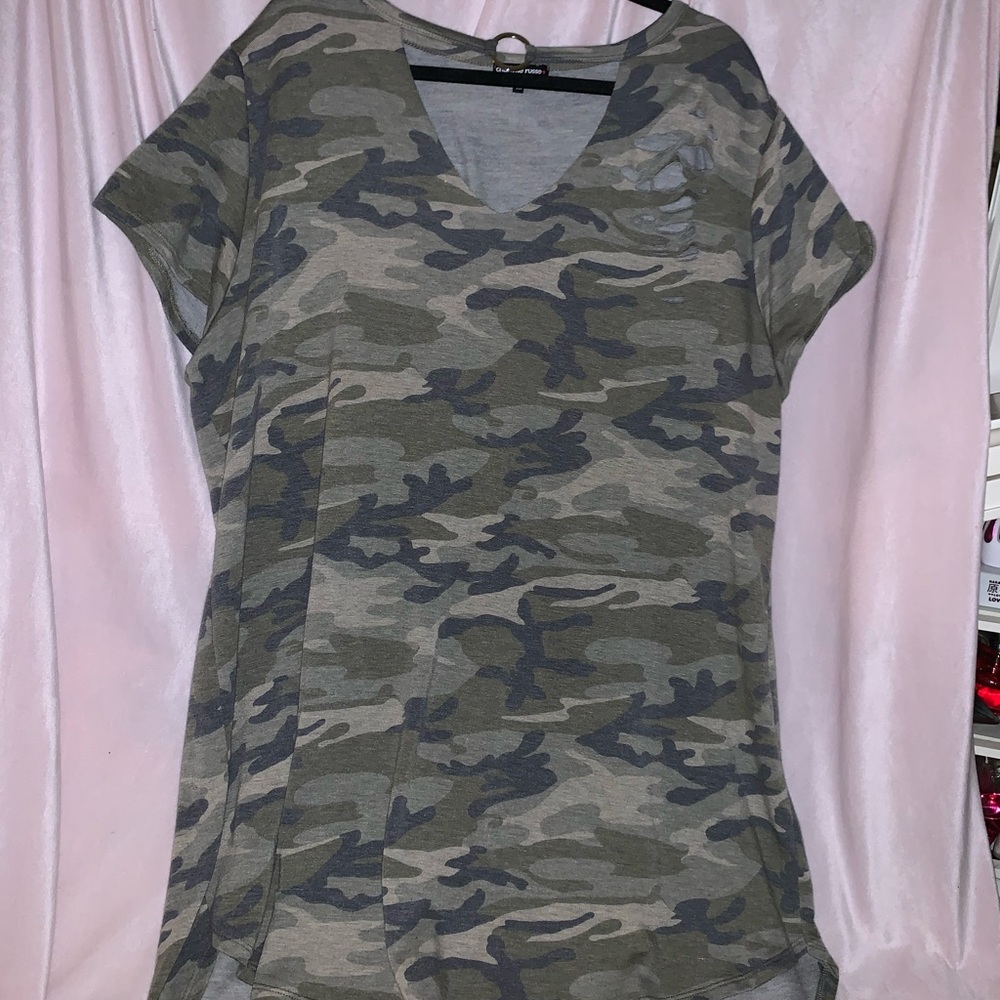 Camo metal detailing Charlotte Russe top